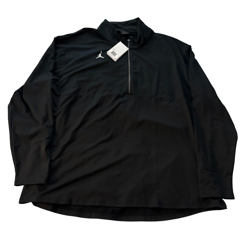 Jordan Dri-FIT Pullover Mens Big 4XLT Black Quarter Zip Stretch Jumpman Logo